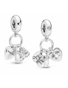Charm Mi Bebé de Pandora con circonitas cúbicas transparentes y esmalte blanco