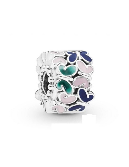 Charm Clip de mariposas con esmalte en plata de ley