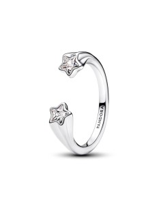 Anillo Abierto en plata de ley Estrellas Fugaces | Pandora Oficial