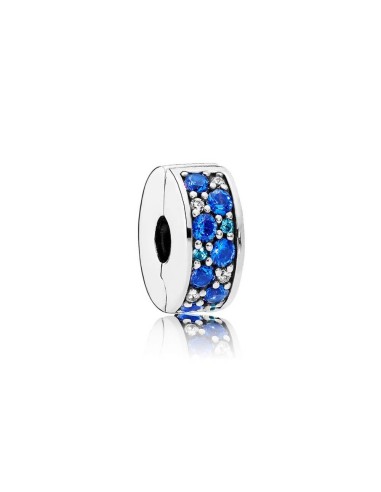 Clip de plata Brillante Mosaico Azul