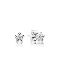 Pendientes Pandora de plata con circonitas. Estrella. 2