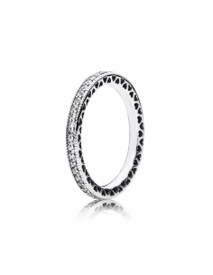 Sortija Pandora de plata con circonitas. Talla 54.  2