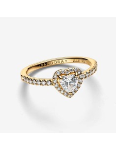Anillo con recubrimiento en oro de 14k Corazón en Relieve | Pandora Oficial 2