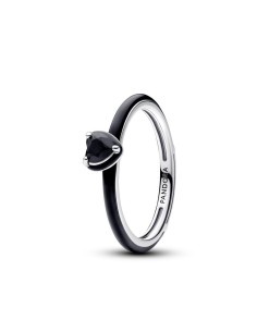 Anillo Pandora ME en plata de ley Corazón Chakra Negro