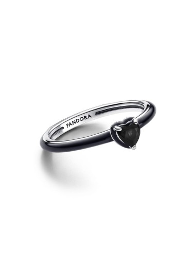 Anillo Pandora ME en plata de ley Corazón Chakra Negro