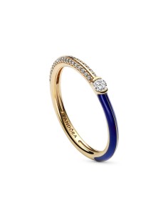Anillo Pandora ME con un recubrimiento en oro de 14k Dual Azul & Pavé Pandora