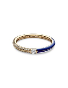 Anillo Pandora ME con un recubrimiento en oro de 14k Dual Azul & Pavé Pandora 2
