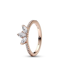 Anillo con un recubrimiento en oro rosa de 14k Herbario Brillante 