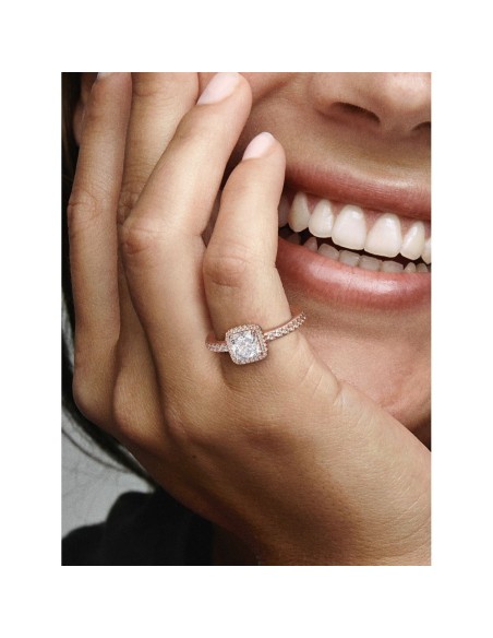 Anillo Pandora Square Sparkle Halo en Pandora Rose con Circonitas Cúbicas – Ref. 188862C01