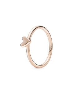 Anillo con un recubrimiento en oro rosa de 14k Corazón A Mano Alzada
