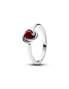 Anillo en plata de ley Círculo Eternity Rojo 