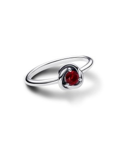 Anillo en plata de ley Círculo Eternity Rojo  2