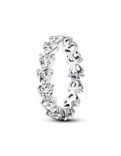 Anillo en plata de ley Eternidad Fila de Corazones