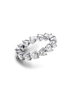 Anillo en plata de ley Eternidad Fila de Corazones 2