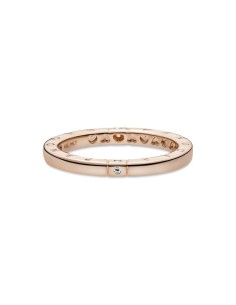 Anillo logo Pandora Rose con circonita cúbica transparente 2