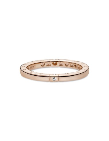 Anillo logo Pandora Rose con circonita cúbica transparente