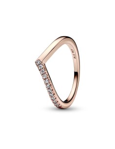 Anillo con un recubrimiento en oro rosa de 14k Deseo Mitad Brillante