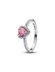 Anillo Corazón Rosa Elevado en Plata de Ley | Pandora Oficial