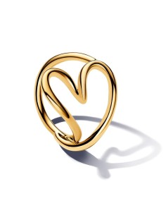Anillo con un recubrimiento en oro de 14k Corazón Forma Orgánica​