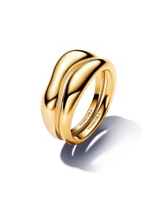 Anillos Combinables con un recubrimiento en oro de 14k Forma Orgánica​