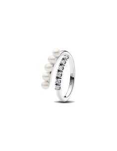 Anillo Pandora Abierto plata y Perlas