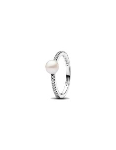 Anillo Pandora Perla y Pavé