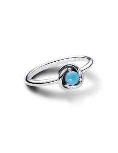 Anillo en plata de ley Círculo Eternity Azul Turquesa 2