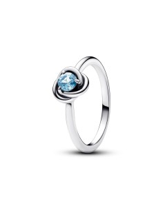 Anillo en plata de ley Círculo Eternity Azul Aguamarina ​