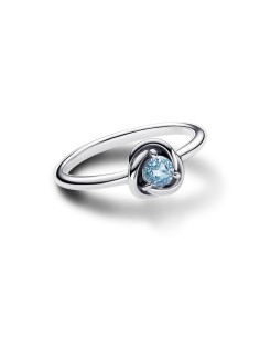 Anillo en plata de ley Círculo Eternity Azul Aguamarina ​ 2