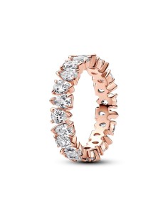 Anillo con un recubrimiento en oro rosa de 14k Banda Brillante Alterna​