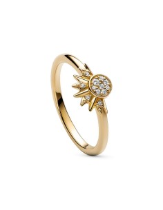 Anillo con un recubrimiento en oro de 14K Sol Celestial Brillante Pandora 2