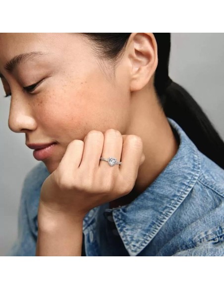 Anillo Pandora Corazón en Relieve de plata de ley