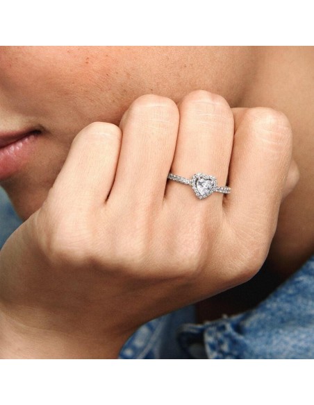 Anillo Pandora Corazón en Relieve de plata de ley