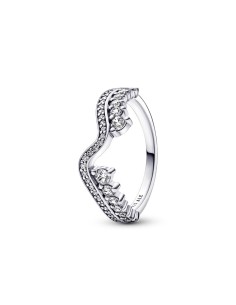 Anillo en plata de ley Ola Asimétrica Brillante 
