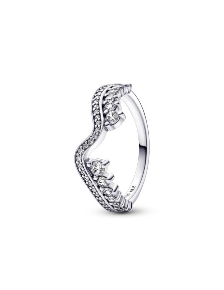 Anillo en plata de ley Ola Asimétrica Brillante 