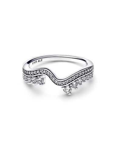 Anillo en plata de ley Ola Asimétrica Brillante 