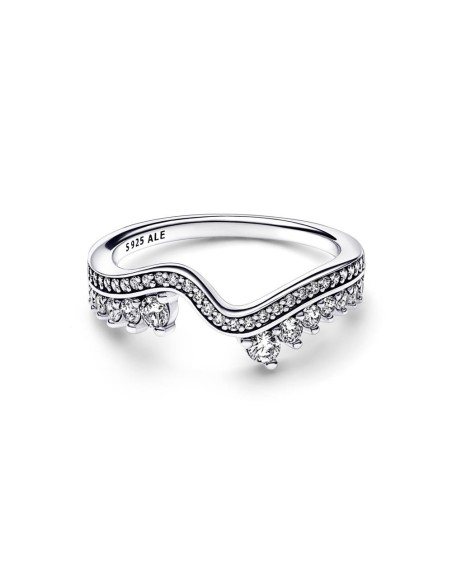 Anillo en plata de ley Ola Asimétrica Brillante 