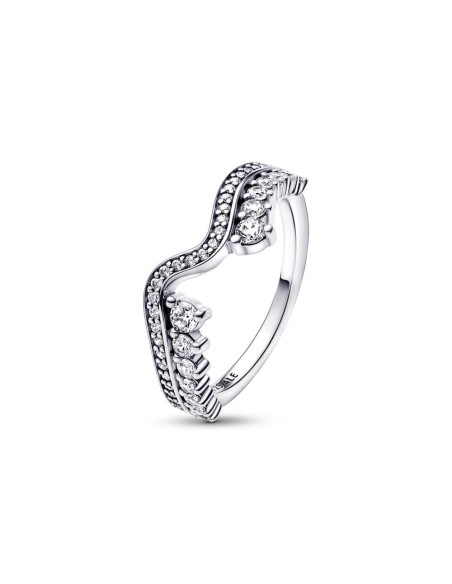 Anillo en plata de ley Ola Asimétrica Brillante 