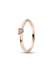 Anillo con un recubrimiento en oro rosa de 14k Corazón Radiante