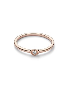 Anillo con un recubrimiento en oro rosa de 14k Corazón Radiante 2