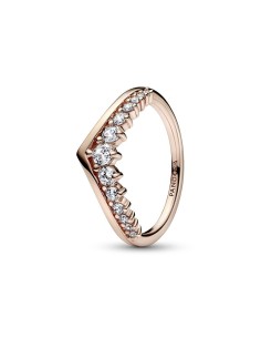 Anillo con un recubrimiento en oro rosa de 14k Deseo Pavé Flotante