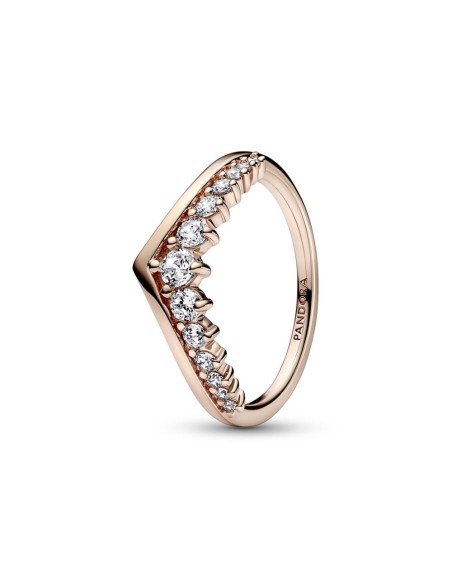 Anillo con un recubrimiento en oro rosa de 14k Deseo Pavé Flotante