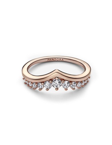 Anillo con un recubrimiento en oro rosa de 14k Deseo Pavé Flotante