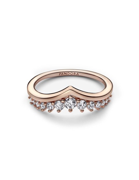Anillo con un recubrimiento en oro rosa de 14k Deseo Pavé Flotante