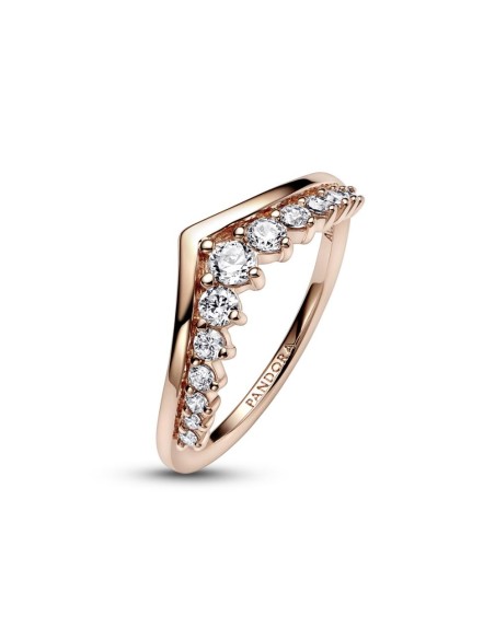 Anillo con un recubrimiento en oro rosa de 14k Deseo Pavé Flotante