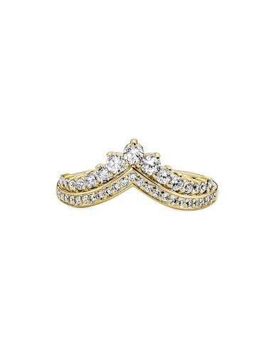 Anillo Pandora Timeless con un recubrimiento en oro de 14k Tiara Deseo
