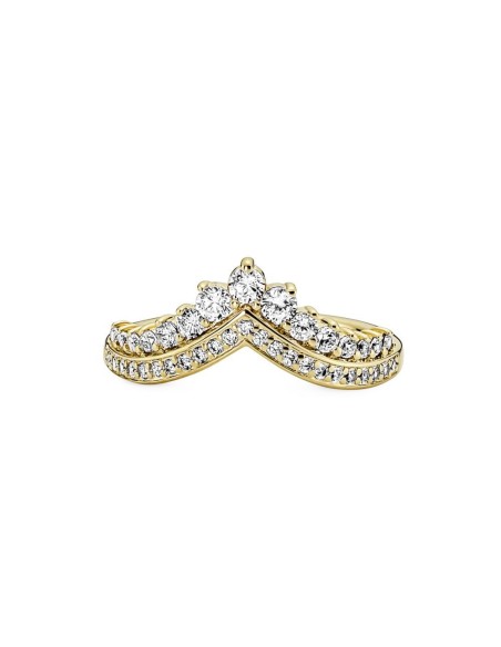 Anillo Pandora Timeless con un recubrimiento en oro de 14k Tiara Deseo