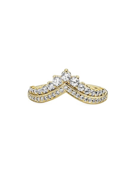 Anillo Pandora Timeless con un recubrimiento en oro de 14k Tiara Deseo