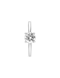 Anillo Solitairo de palta de ley brillante con circonita cúbica 2