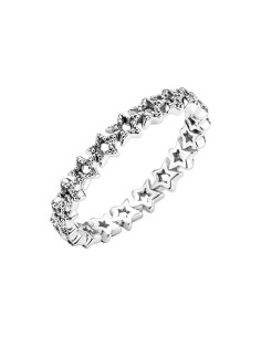 Anillo e plata de ley Banda de Estrellas Asimétricas